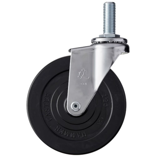 ハンマー ねじ込み旋回式ゴム車輪(ローラーベアリン