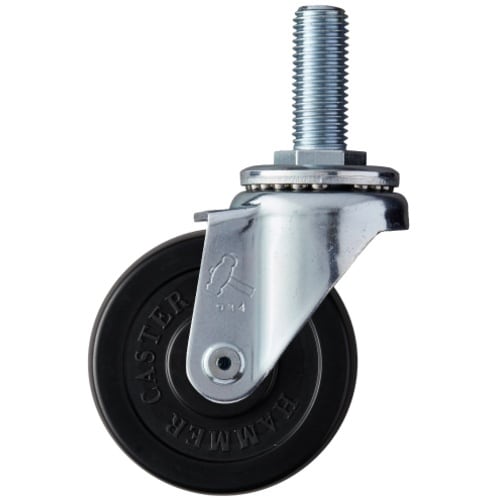 ハンマー ねじ込み旋回式ゴム車輪(ローラーベアリン