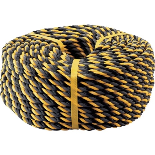 緑十字 反射トラロープ(標識ロープ) 黄/黒 TR