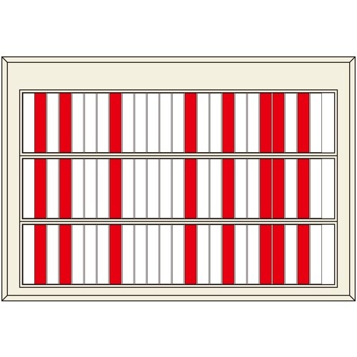 緑十字 回転式名札掛(75名用) 赤⇔白 回転ネー