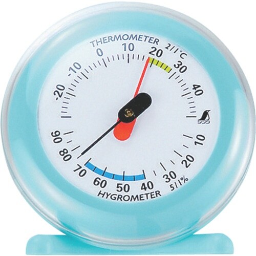 シンワ 温湿度計 Q−3 丸型 6.5cmライトブ