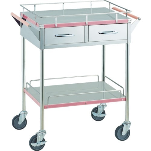 TRUSCO ステンレス台車 抗菌SUSカラーライ