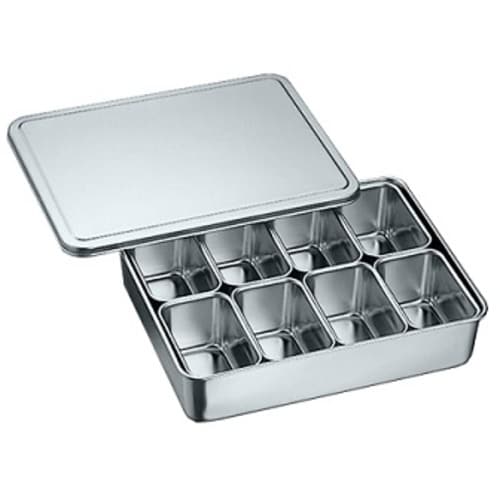 AS ステンレスバット蓋付き(仲子入)8ツ入角