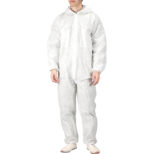 カジメイク 不織布つなぎ服 白 3L