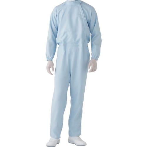 ミドリ安全 高通気性超静電クリーンウェア ブルー