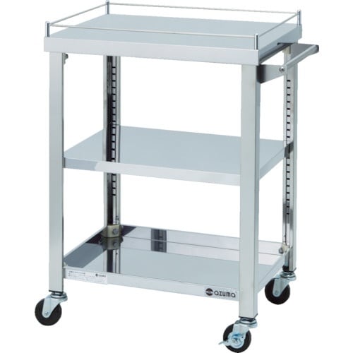 アズマ 4方コボレ止め付きワゴン 3段