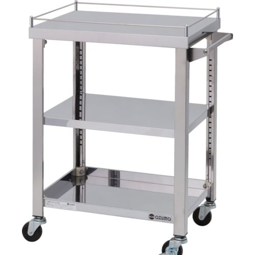 アズマ 4方コボレ止め付きワゴン 3段