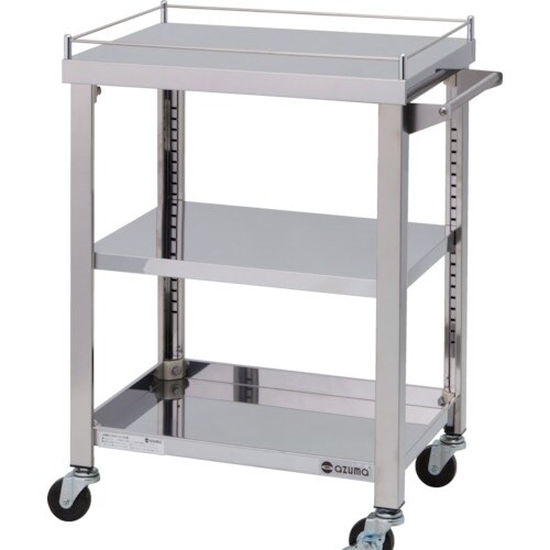 アズマ 4方コボレ止め付きワゴン 3段