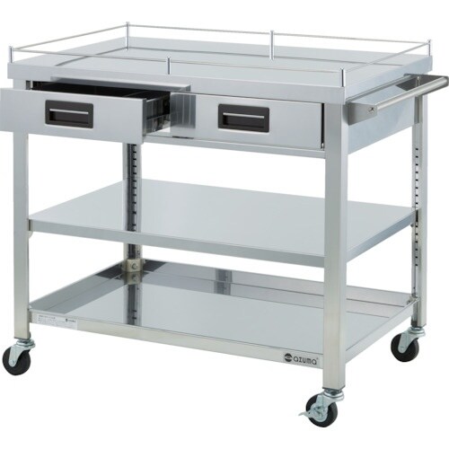 アズマ 4方コボレ止め・引出付ワゴン 3段