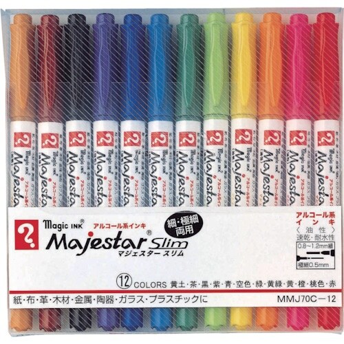 マジックインキ マジェスタースリム 12色セット