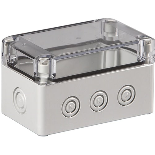 タカチ ノックアウト付防水・防塵ボックス 透明/ホ