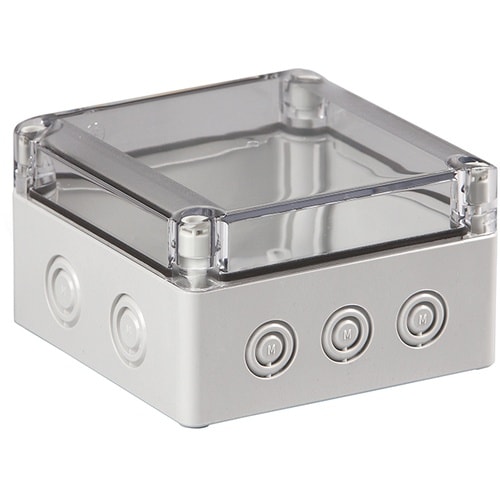 タカチ ノックアウト付防水・防塵ボックス 透明/ホ
