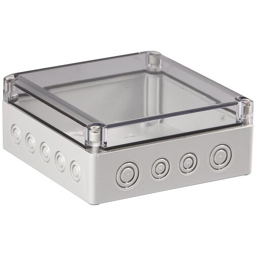 タカチ ノックアウト付防水・防塵ボックス 透明/ホ