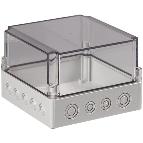 タカチ ノックアウト付防水・防塵ボックス 透明/ホ