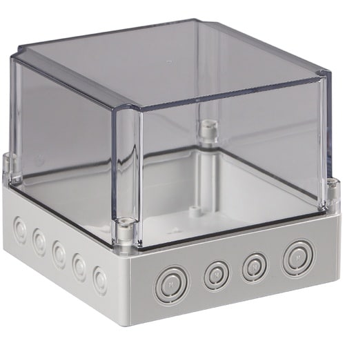 タカチ ノックアウト付防水・防塵ボックス 透明/ホ