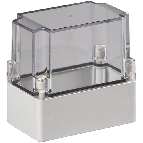 タカチ 防水・防塵ポリカボックス 透明/ホワイトグ