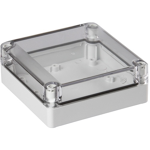 タカチ 防水・防塵ポリカボックス 透明/ホワイトグ