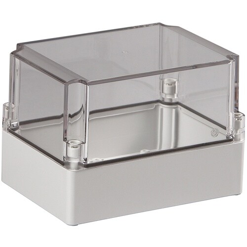 タカチ 防水・防塵ポリカボックス 透明/ホワイトグ