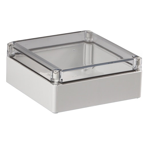 タカチ 防水・防塵ポリカボックス 透明/ホワイトグ