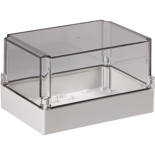 タカチ 防水・防塵ポリカボックス 透明/ホワイトグ