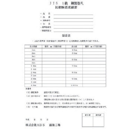 KDS 器差検査料M20m(コンベックス)