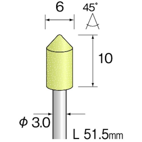 Minimo イエロー砥石 WA#120 φ6 (