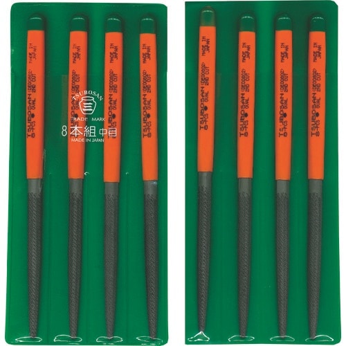 ツボサン 組ヤスリ 8本組 楕円 中目