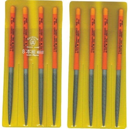 ツボサン 組ヤスリ 8本組 楕円 細目