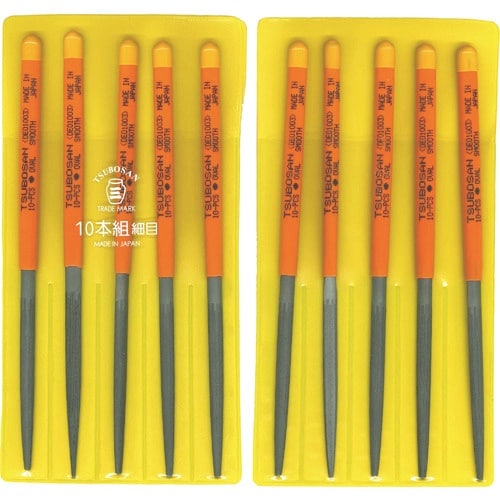 ツボサン 組ヤスリ 10本組 楕円 細目