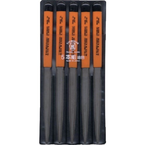 ツボサン 組ヤスリ 5本組 腹丸 油目