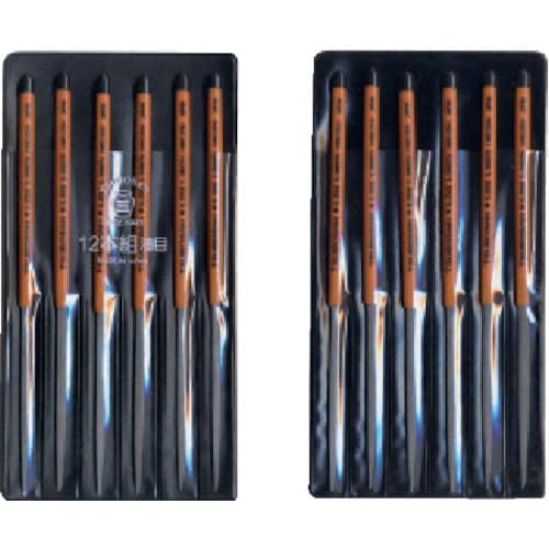 ツボサン 組ヤスリ 12本組 腹丸 油目