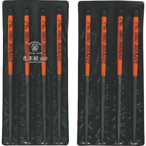 ツボサン 組ヤスリ 8本組 角 油目