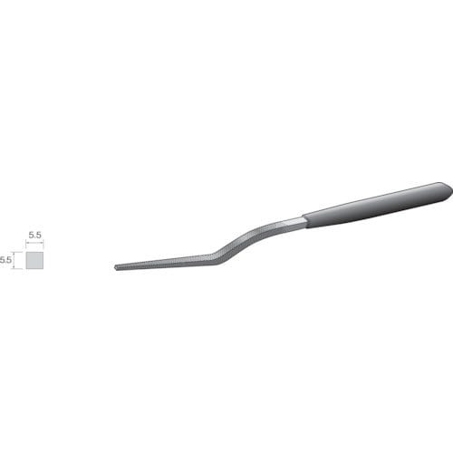 Minimo コテヤスリ クランク型 細目 角