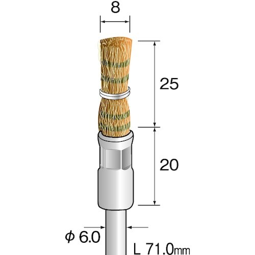 Minimo 金属ブラシ エンド 真鍮 結束 φ8