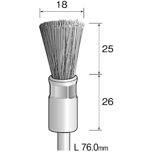 Minimo 金属ブラシ エンド ステンレス直毛