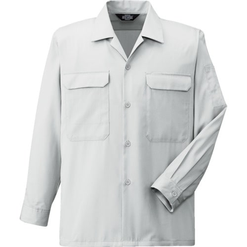 コーコス 開襟長袖シャツA−6658 33 シルバ