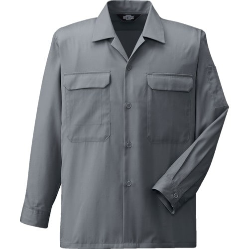 コーコス 開襟長袖シャツA−6658 3 グレー