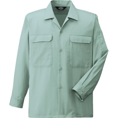 コーコス 開襟長袖シャツA−6658 9 グリーン