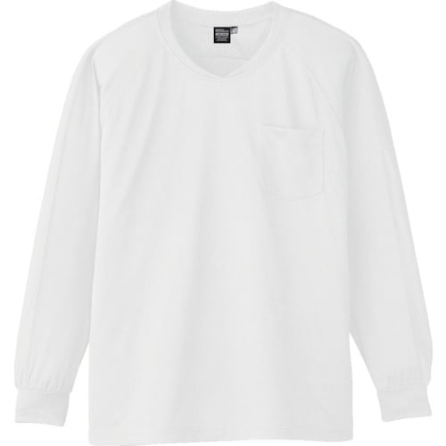 コーコス 長袖VネックTシャツA−668 0 ホワ