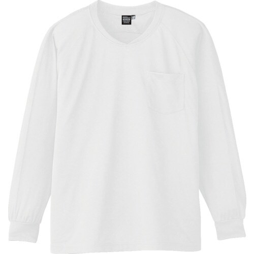コーコス 長袖VネックTシャツA−668 0 ホワ