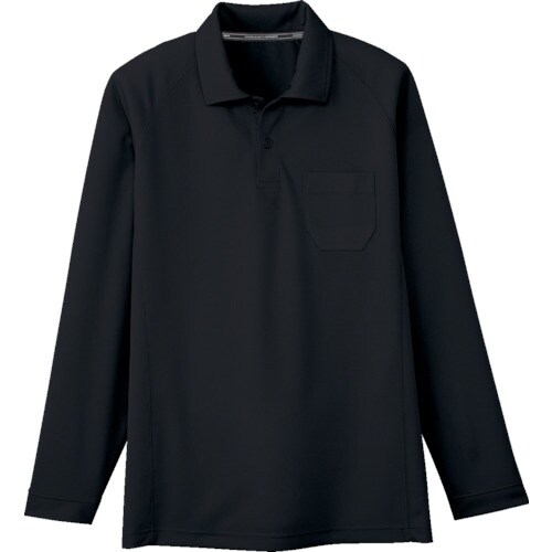 コーコス 長袖ポロシャツAS−165813 ブラッ