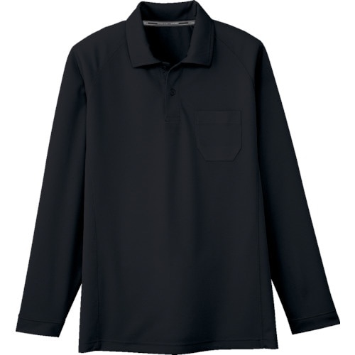 コーコス 長袖ポロシャツAS−165813 ブラッ