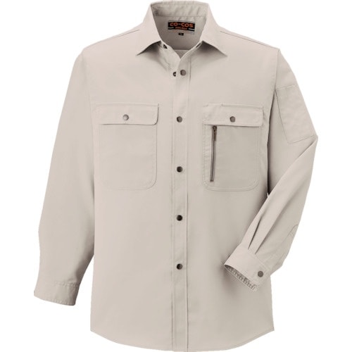 コーコス 長袖シャツH−198 3Sグレー 4L