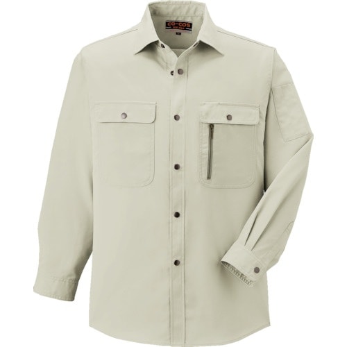 コーコス 長袖シャツH−198 5アイボリー 4L