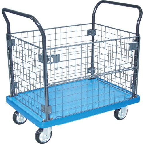 TRUSCO MKP樹脂製台車 金網付 906×6