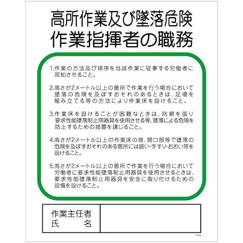 グリーンクロス Pー33 高所作業及び墜落危険作業