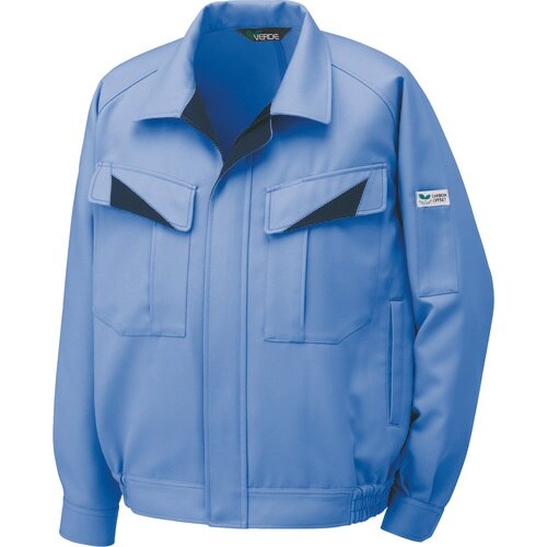 ミドリ安全 帯電防止 裏綿 ブルゾン ライトブルー