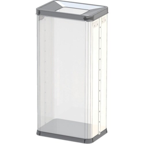 ぶんぶく 中身の見えるゴミ箱 角型屑入(袋止め付)