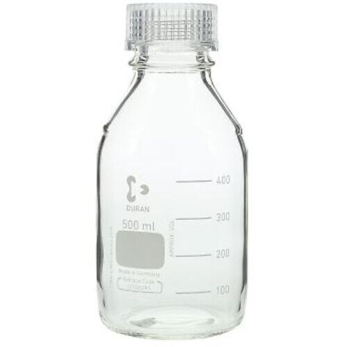 AS ねじ口瓶丸型白 透明キャップ付500ml