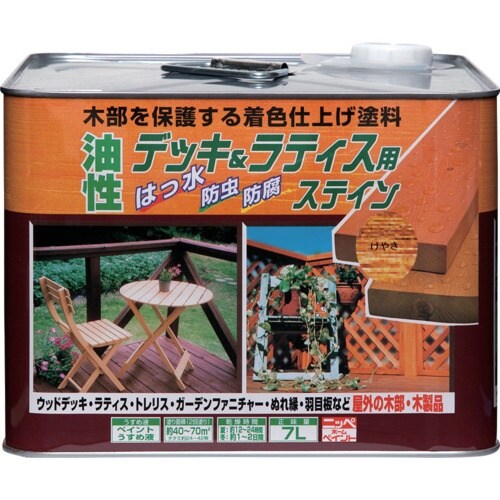 ニッぺ 油性デッキ&ラティス 7L けやき HUH